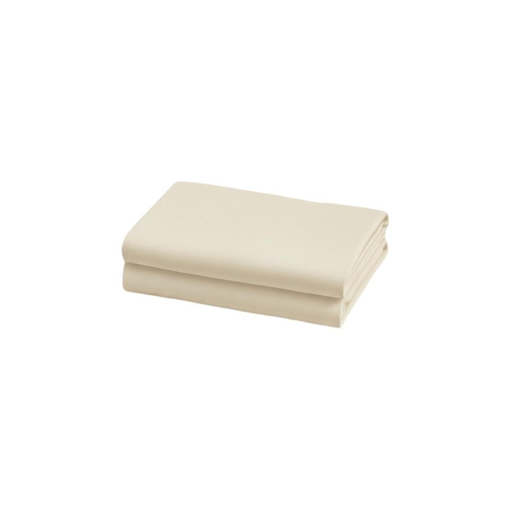 Set of Two Ivory Cotton Queen Pillowcases