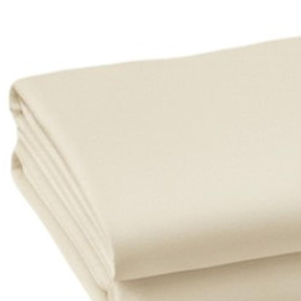Set of Two Ivory Cotton King Pillowcases on a white background