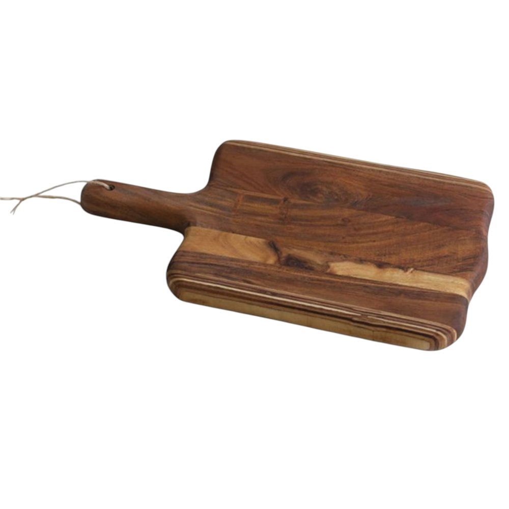 17" Brown Solid Wood Cutting Board. Kitchen accessory isolated on a plain white background, showing a brown wood surface.