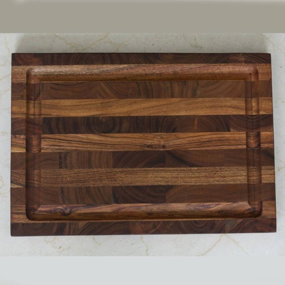 16" Brown Solid Wood Cutting Board With Juice Groove