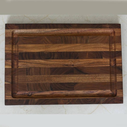 16" Brown Solid Wood Cutting Board With Juice Groove