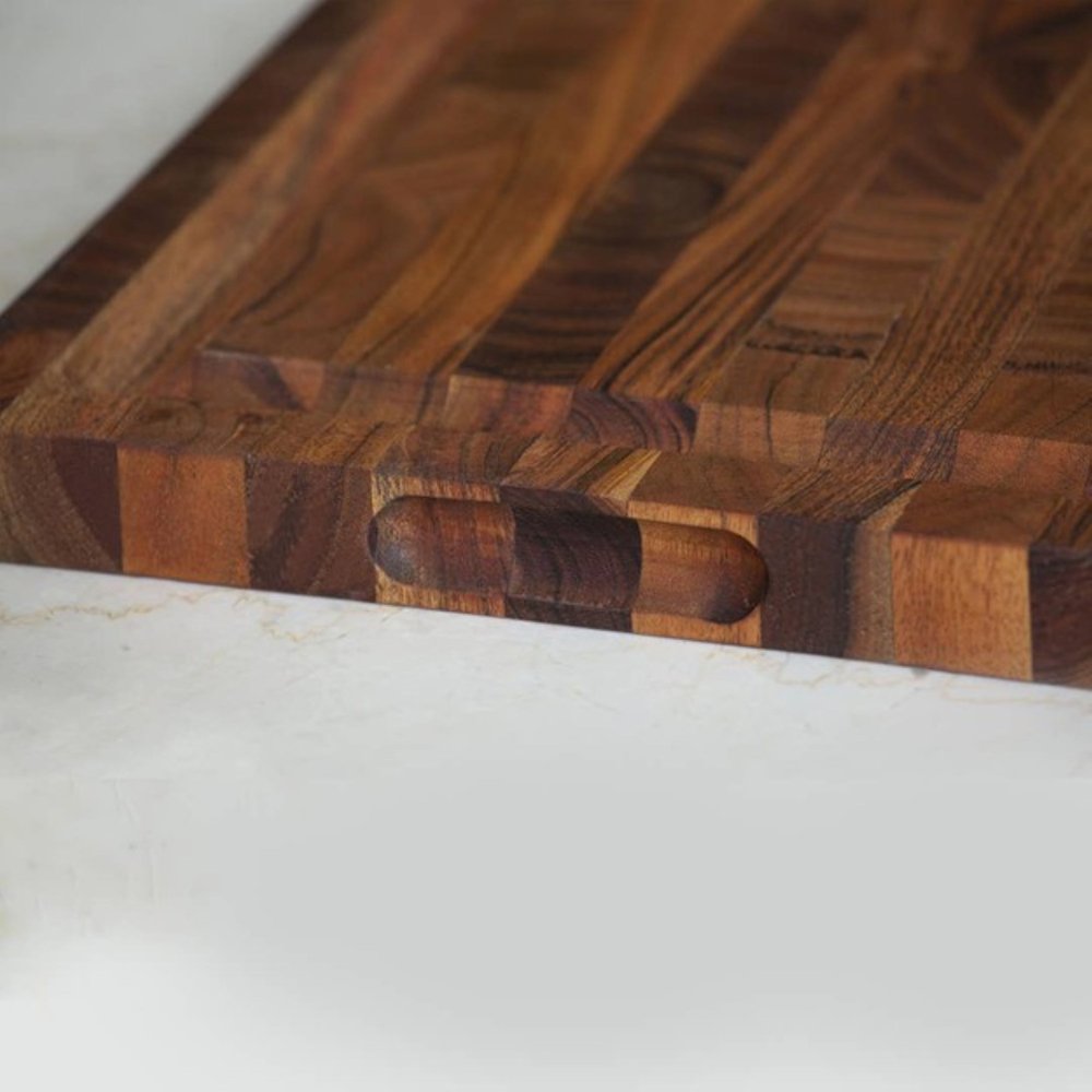 16" Brown Solid Wood Cutting Board With Juice Groove