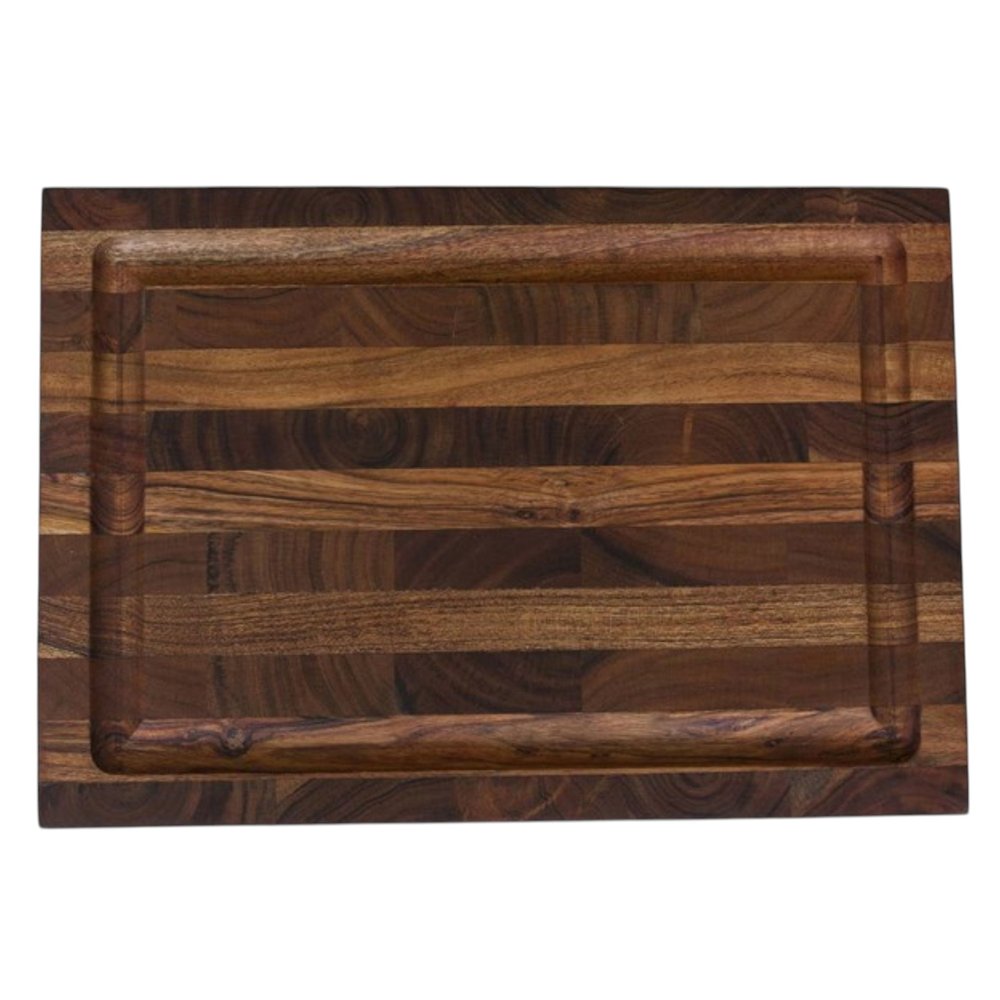 16" Brown Solid Wood Cutting Board With Juice Groove