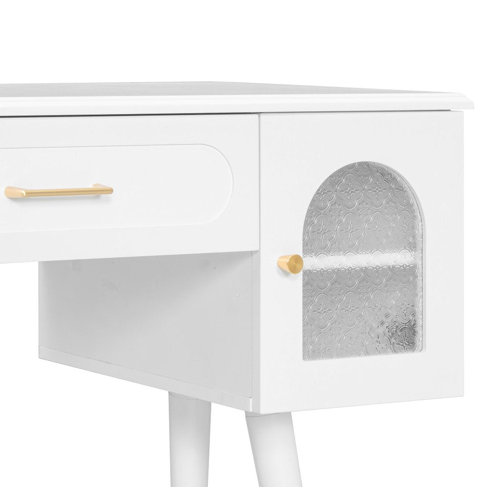 40" White Wood Vanity Table