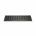 Set Of Six Black Lattice Outdoor Rubber Stair Treads on a white background
