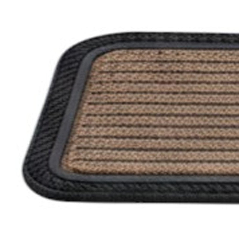 Set Of Six Black And Natural Polypropylene And Rubber Stair Treads on a white background