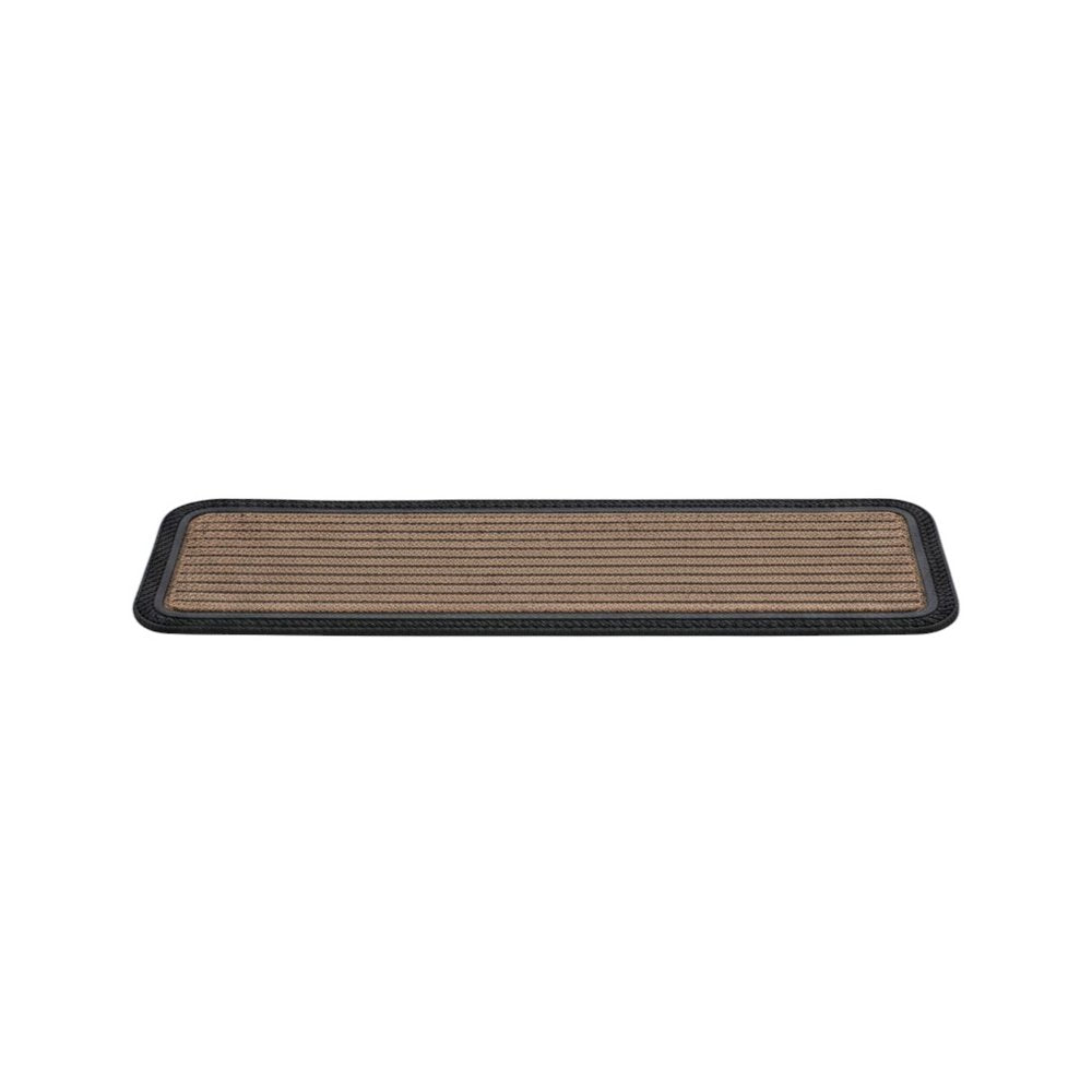 Set Of Six Black And Natural Polypropylene And Rubber Stair Treads on a white background
