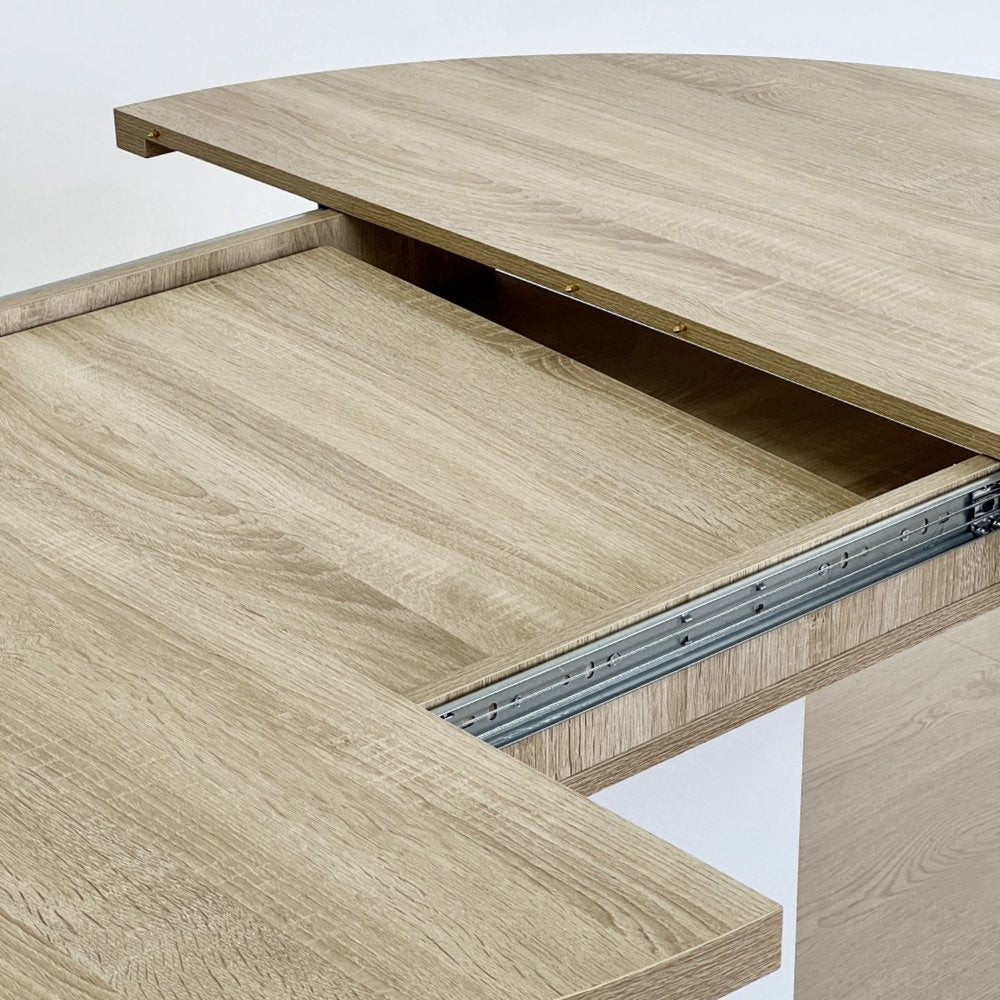 59" Brown and White Wood Oval Cross Legs Coffee Table. Coffee table in white wood.