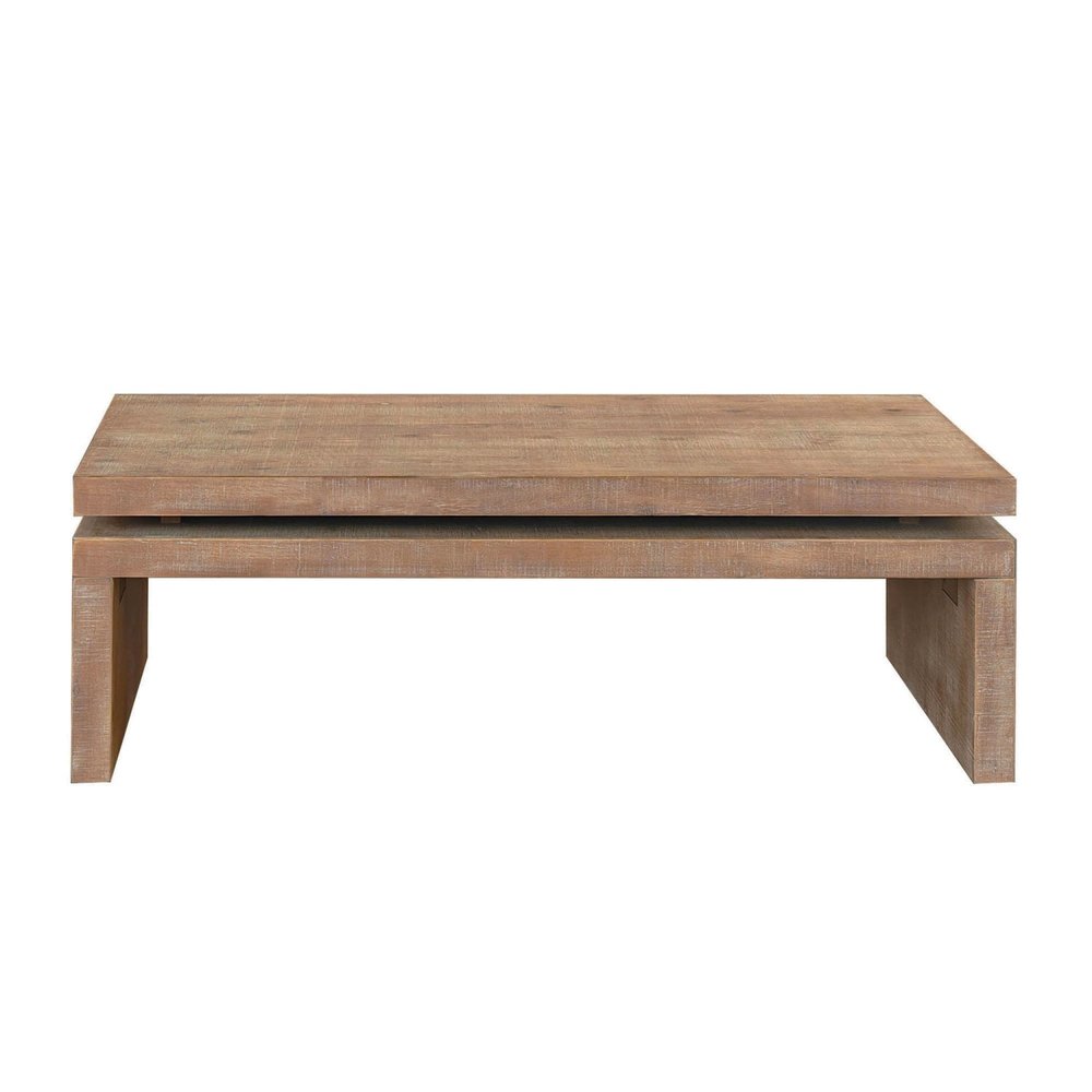 48" Natural Wood Distressed Frame Coffee Table