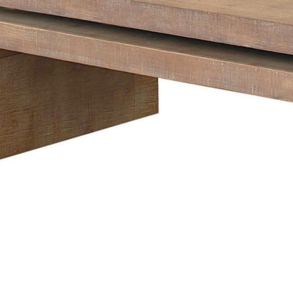 48" Natural Wood Distressed Frame Coffee Table