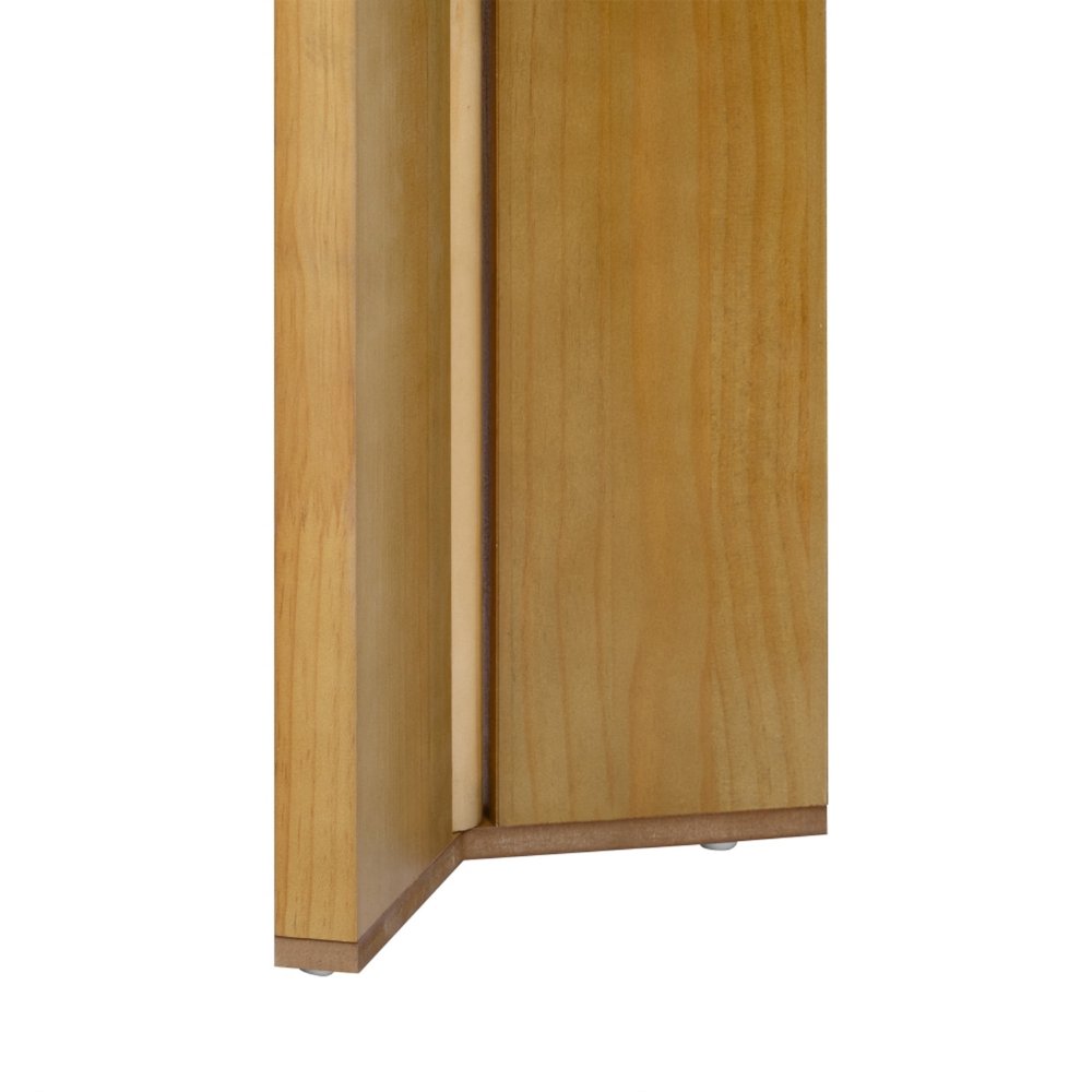 63" Natural and Brown Wood Two Leg Console Table. Console table isolated on a plain white background, in a brown wood finish.