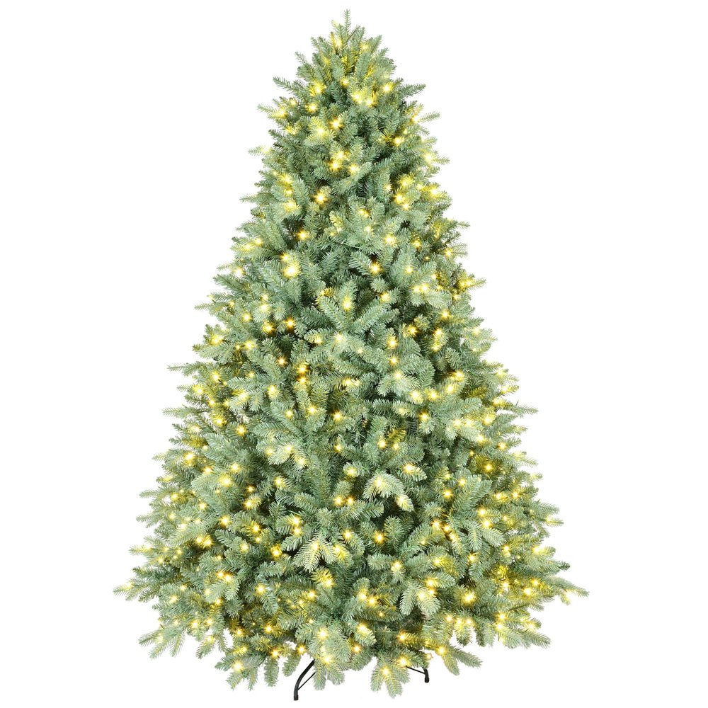 7' Pre Lit Full Spruce Christmas Tree on a white background