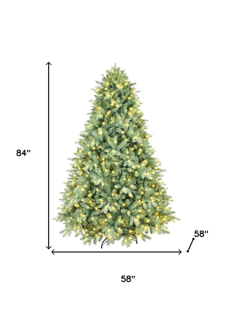 7' Pre Lit Full Spruce Christmas Tree on a white background