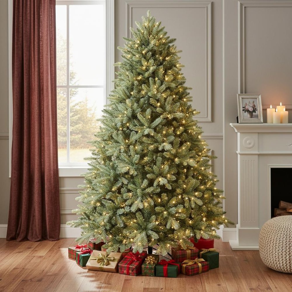 7' Pre Lit Full Spruce Christmas Tree