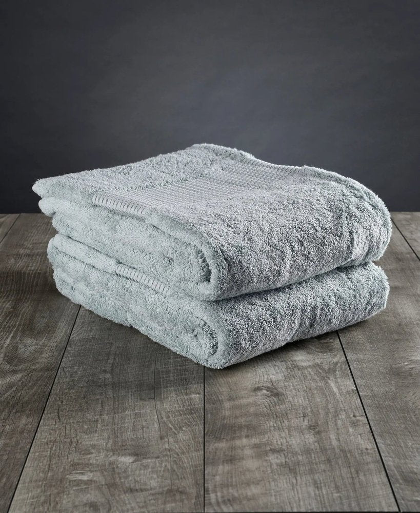 Set of Two Sea Green Cotton 13" X 13" Quick Dry Terry Cloth Washcloths