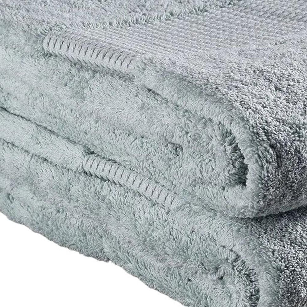 Set of Two Sea Green Cotton 13" X 13" Quick Dry Terry Cloth Washcloths close-up detail