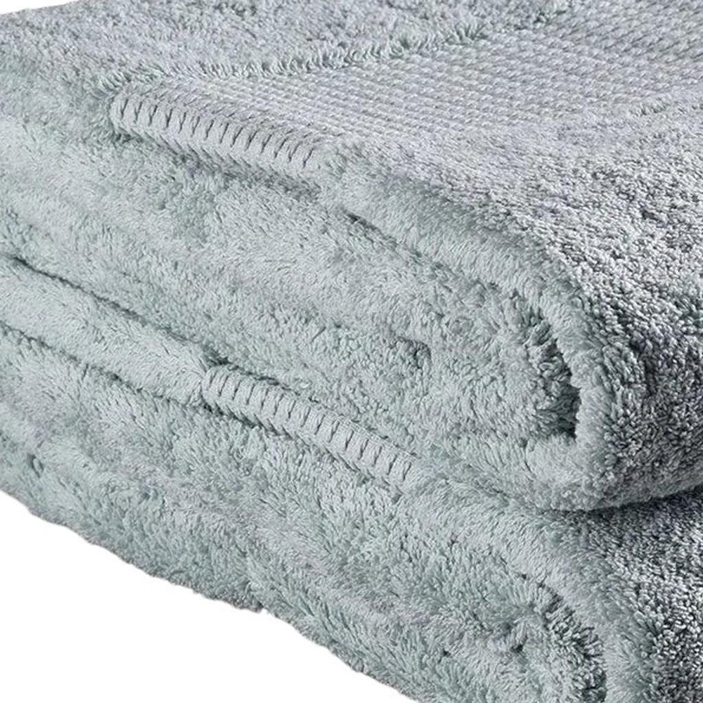 Set of Two Sea Green Cotton 13" X 13" Quick Dry Terry Cloth Washcloths close-up detail