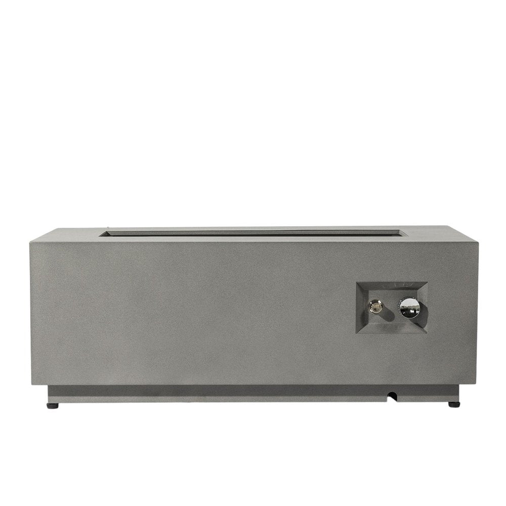 50000 BTU 42" Gray Steel Propane Rectangular Fire Pit With Cover