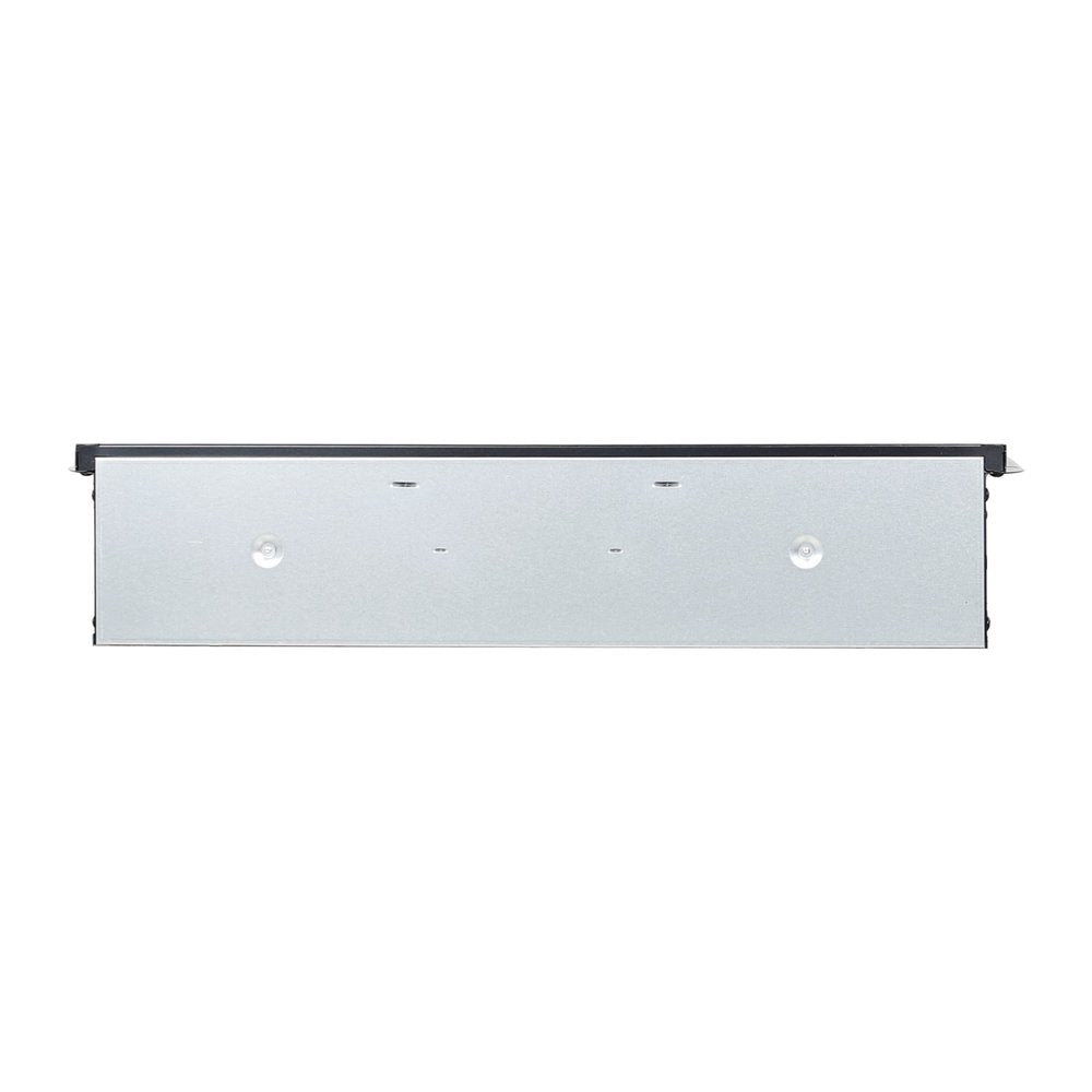 24" Black Metal Electric Fireplace Insert With LED. Fireplace isolated on a plain white background, finished in black metal.