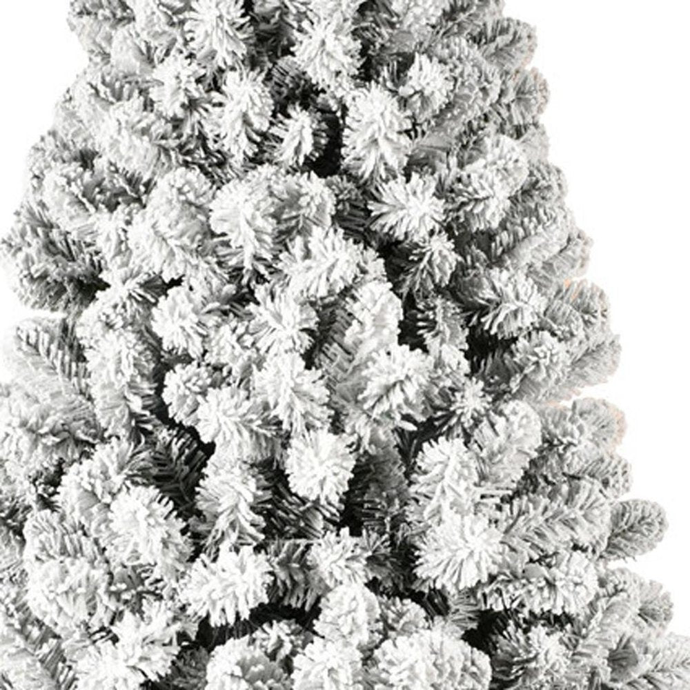 8' Pre Lit Full Flocked Spruce Christmas Tree - 96.00" H x 54.00" W x 54.00" D