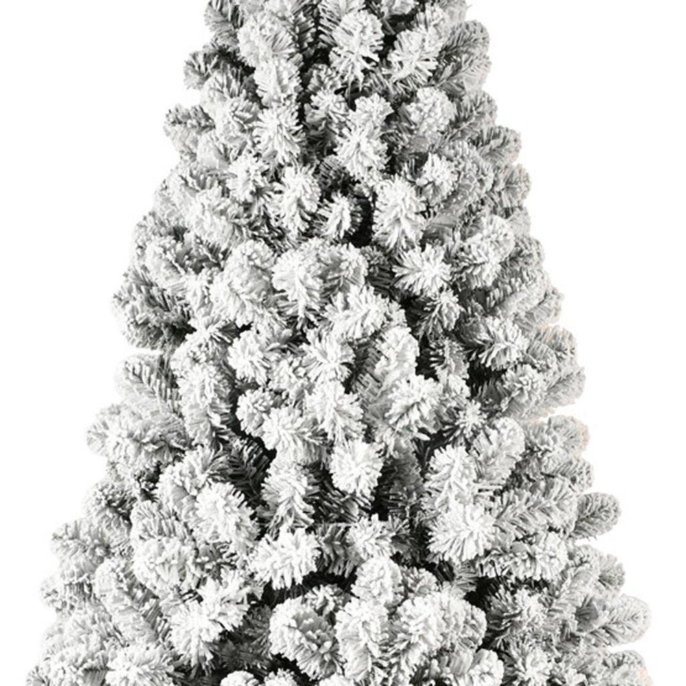 8' Pre Lit Full Flocked Spruce Christmas Tree - 96.00" H x 54.00" W x 54.00" D
