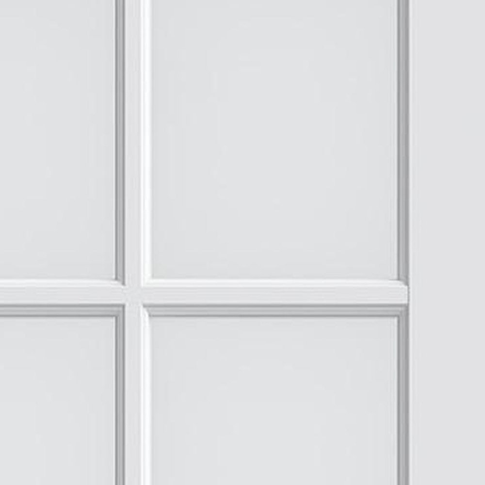 96" X 24" White Wood And Glass Slab Door