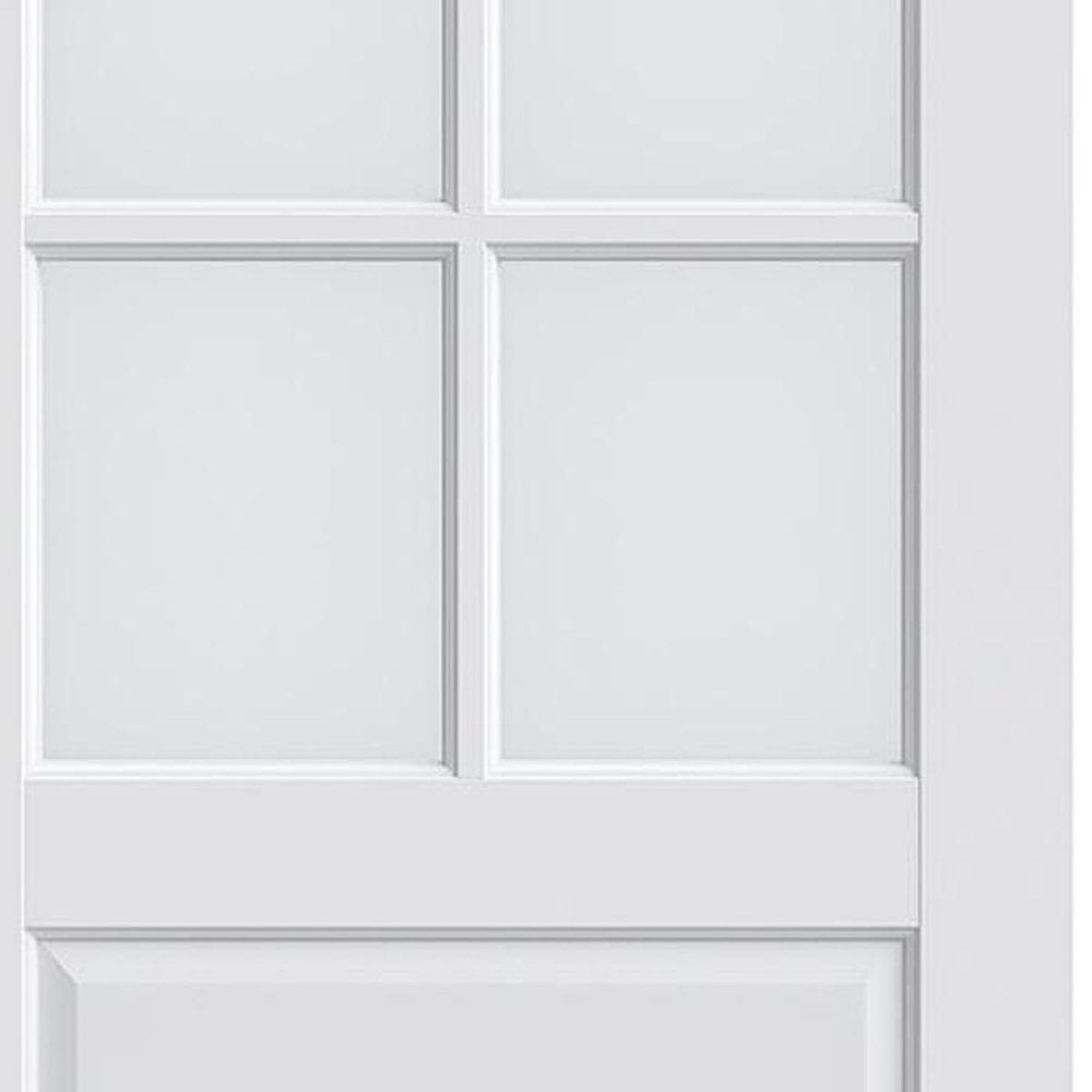 96" X 24" White Wood And Glass Slab Door on a white background