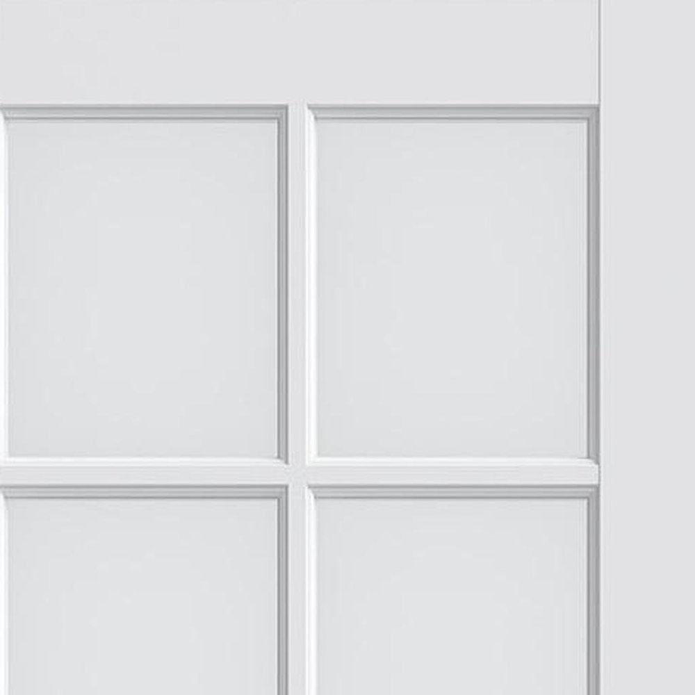 96" X 28" White Wood And Glass Slab Door