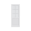 96" X 28" White Wood And Glass Slab Door on a white background