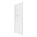 96" X 30" White Wood And Glass Slab Door on a white background