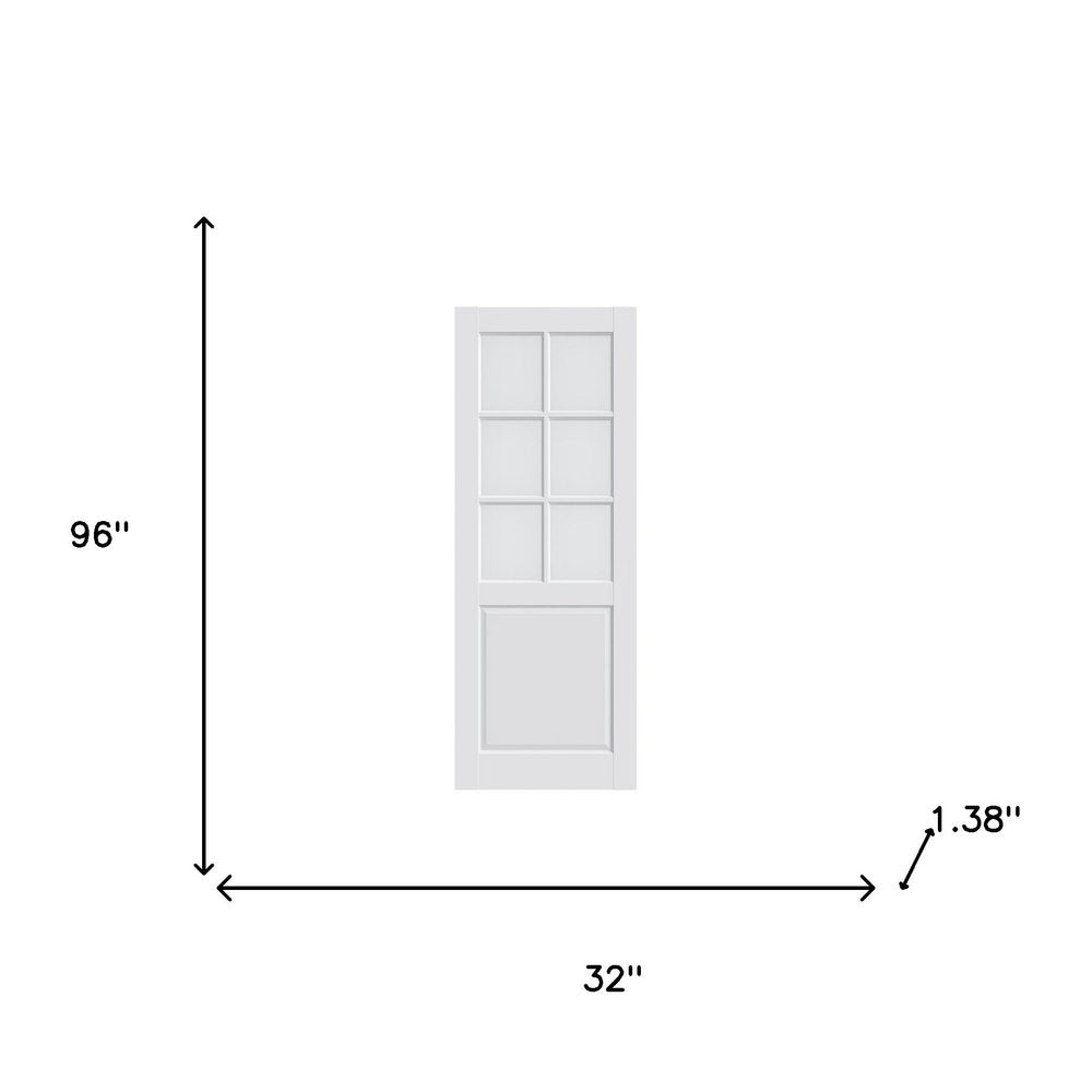 96" X 32" White Glass French Doors