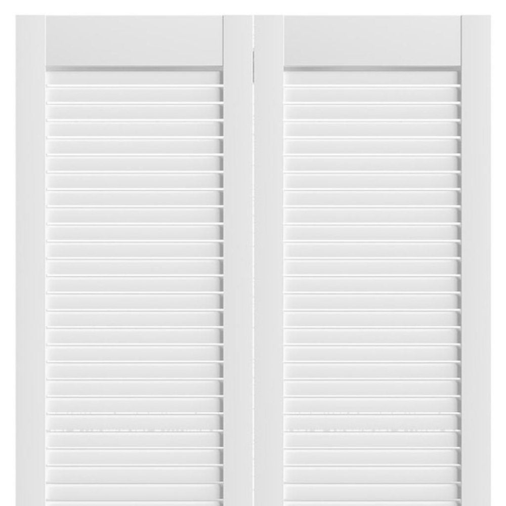 Set Of Two 78" X 30" White Wood Bi-Fold Door