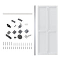Set Of Two 78" X 32" White Wood Bi-Fold Door on a white background