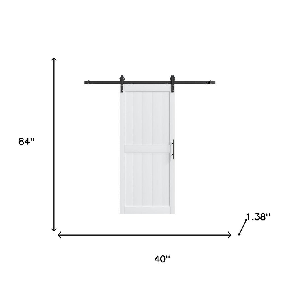 84" X 40" White Wood Barn Door