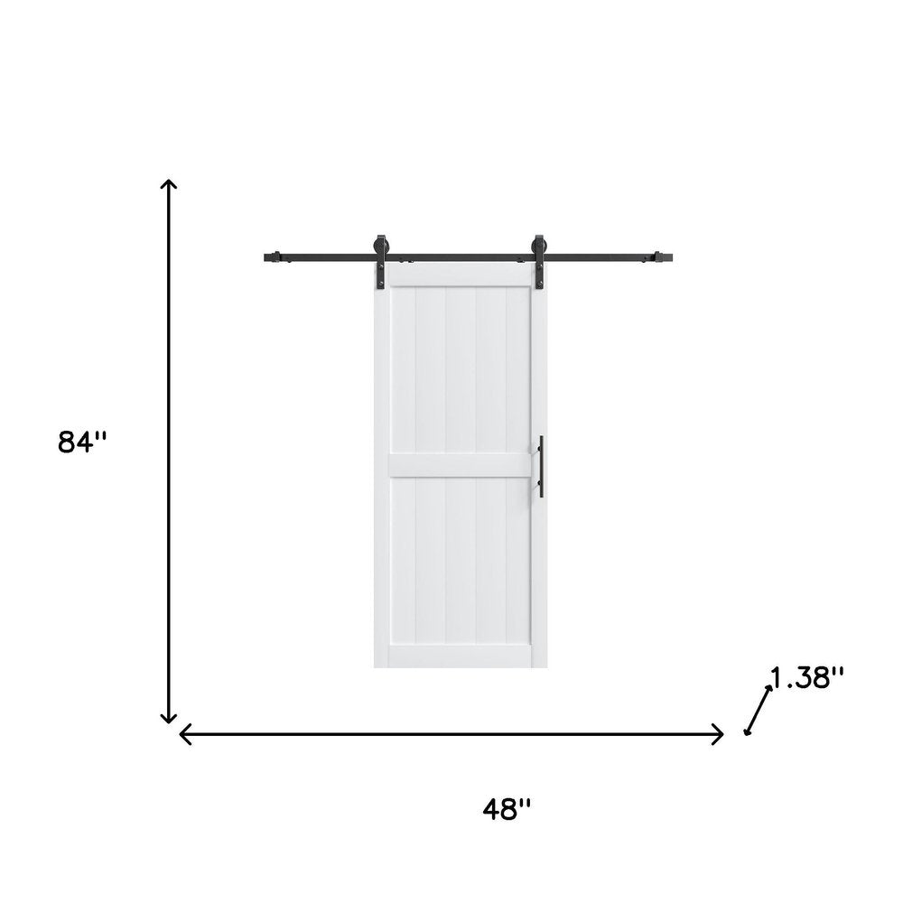 84" X 48" White Wood Barn Door