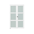 Set Of Two 78" X 36" White Glass Bi-Fold Door