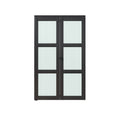 Set Of Two 78" X 36" Black Glass Bi-Fold Door