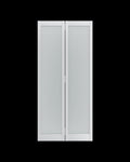 Set Of Two 78" X 42" White Glass Bi-Fold Door
