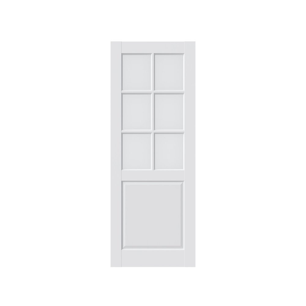 Set Of Two 96" X 56" White Glass French Doors