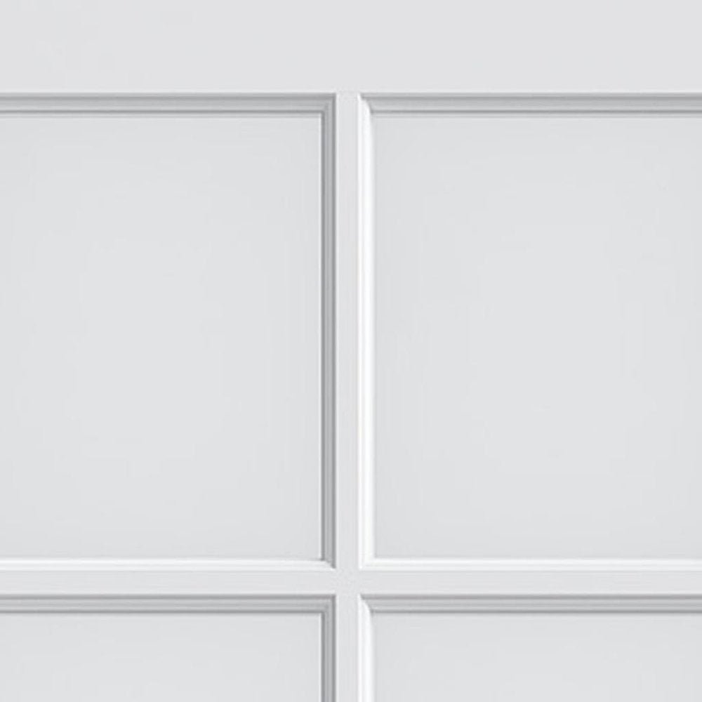 Set Of Two 96" X 64" White Glass French Doors