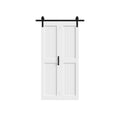 Set Of Two 84" X 32" White Wood Bi-Fold Door on a white background