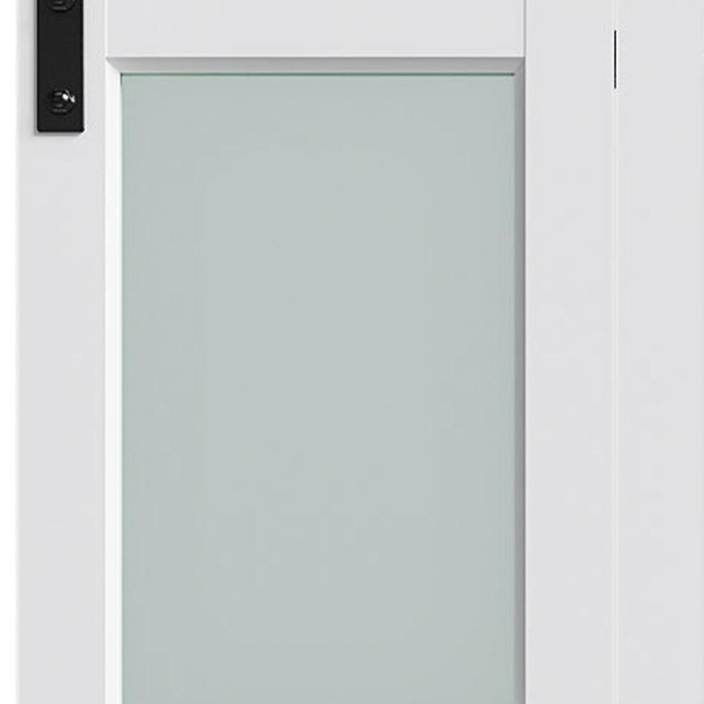 Set Of Two 84" X 32" White Glass Bi-Fold Door