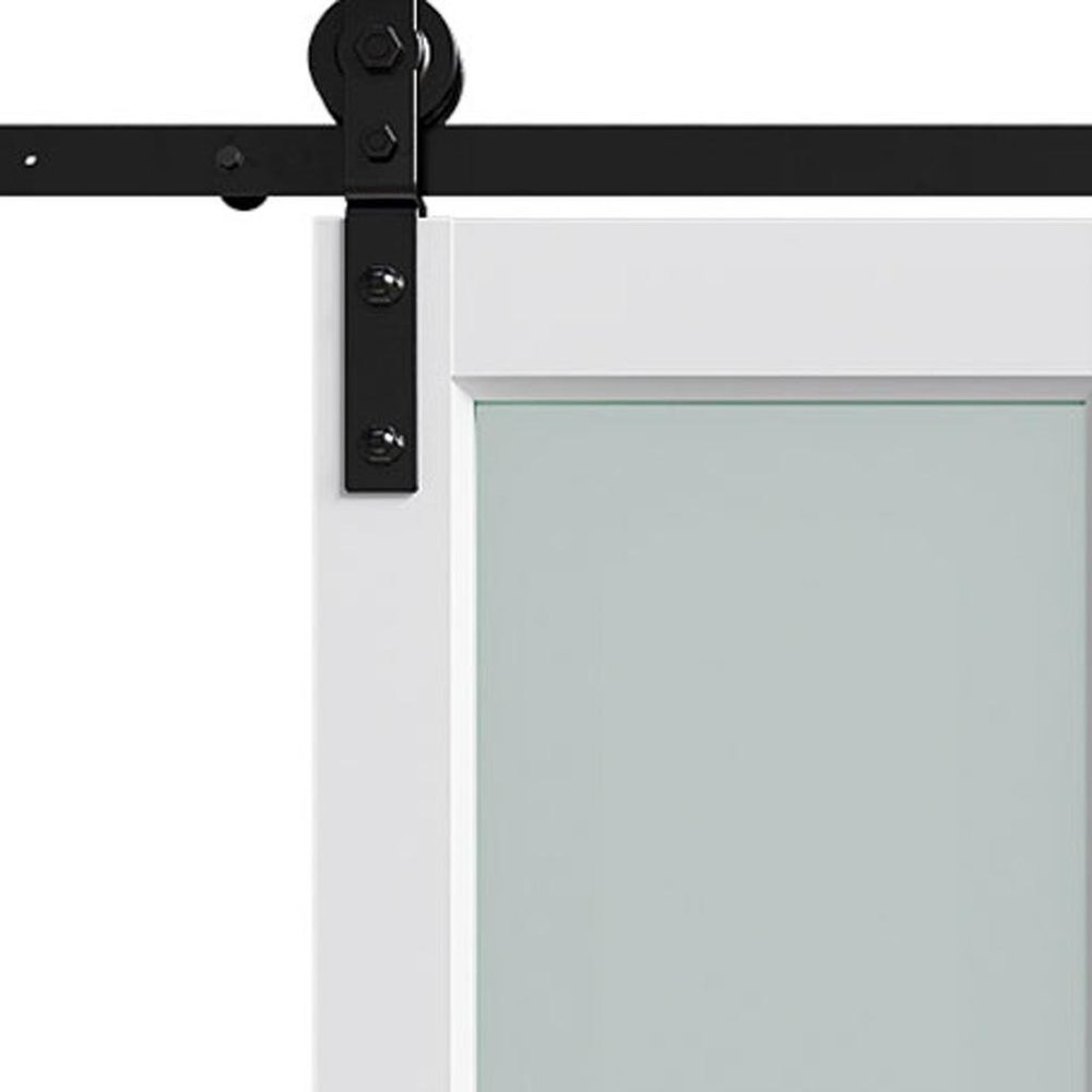 Set Of Two 84" X 36" White Glass Bi-Fold Door
