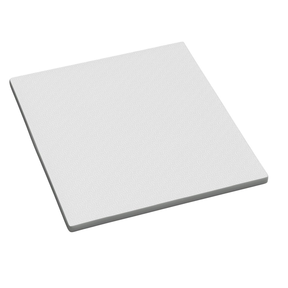 2" White Gel Memory Foam King Mattress Topper. Mattress topper isolated on a plain white background, showing its white color.