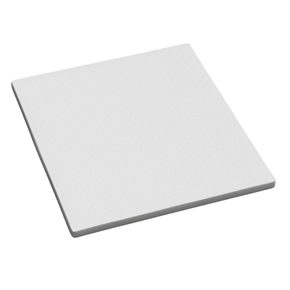 3" White Gel Memory Foam California King Mattress Topper. Mattress topper isolated on a plain white background, finished in white.