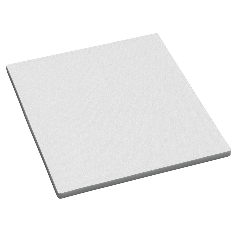 3" White Gel Memory Foam California King Mattress Topper. Mattress topper isolated on a plain white background, in a white finish.