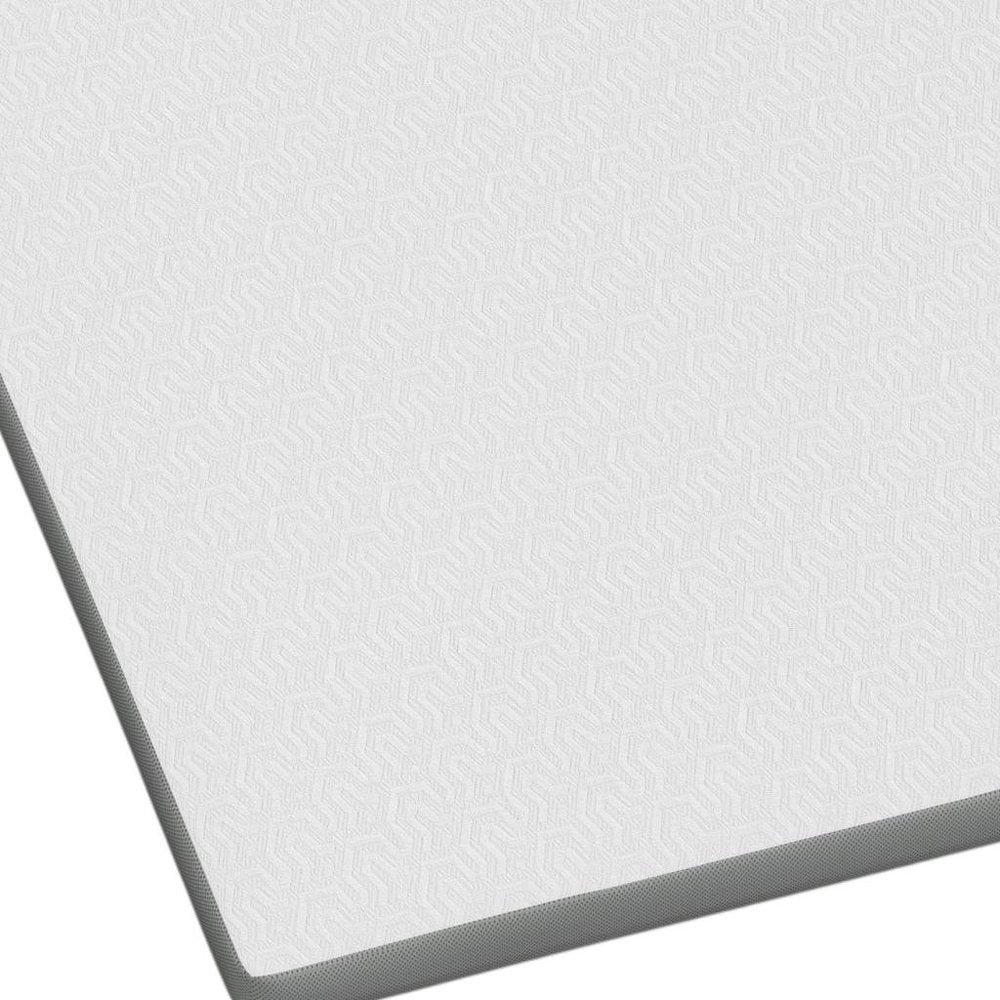 3" White Gel Memory Foam California King Mattress Topper. Mattress topper isolated on a plain white background, showing its white color.