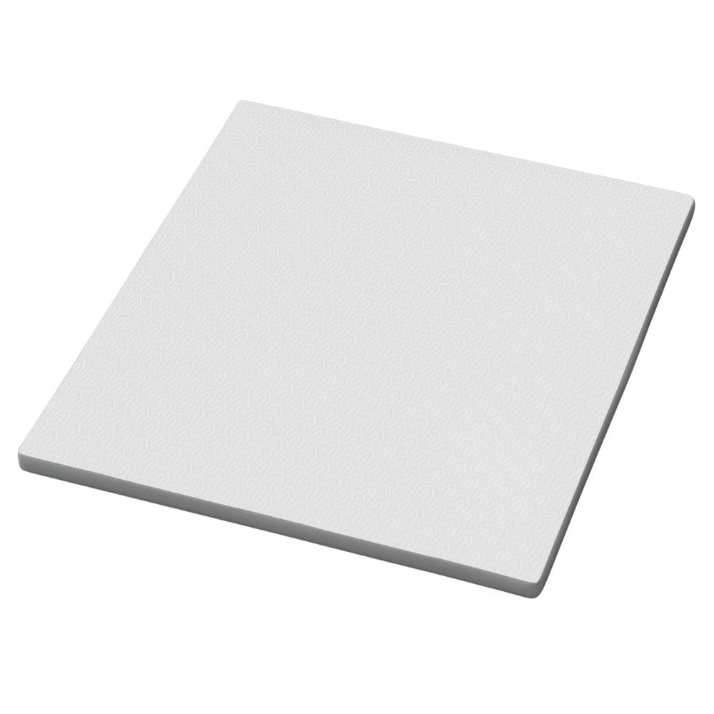 3" White Gel Memory Foam California King Mattress Topper. Mattress topper isolated on a plain white background, in a white finish.