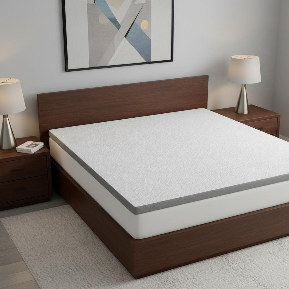 2" White Gel Memory Foam King Mattress Topper.