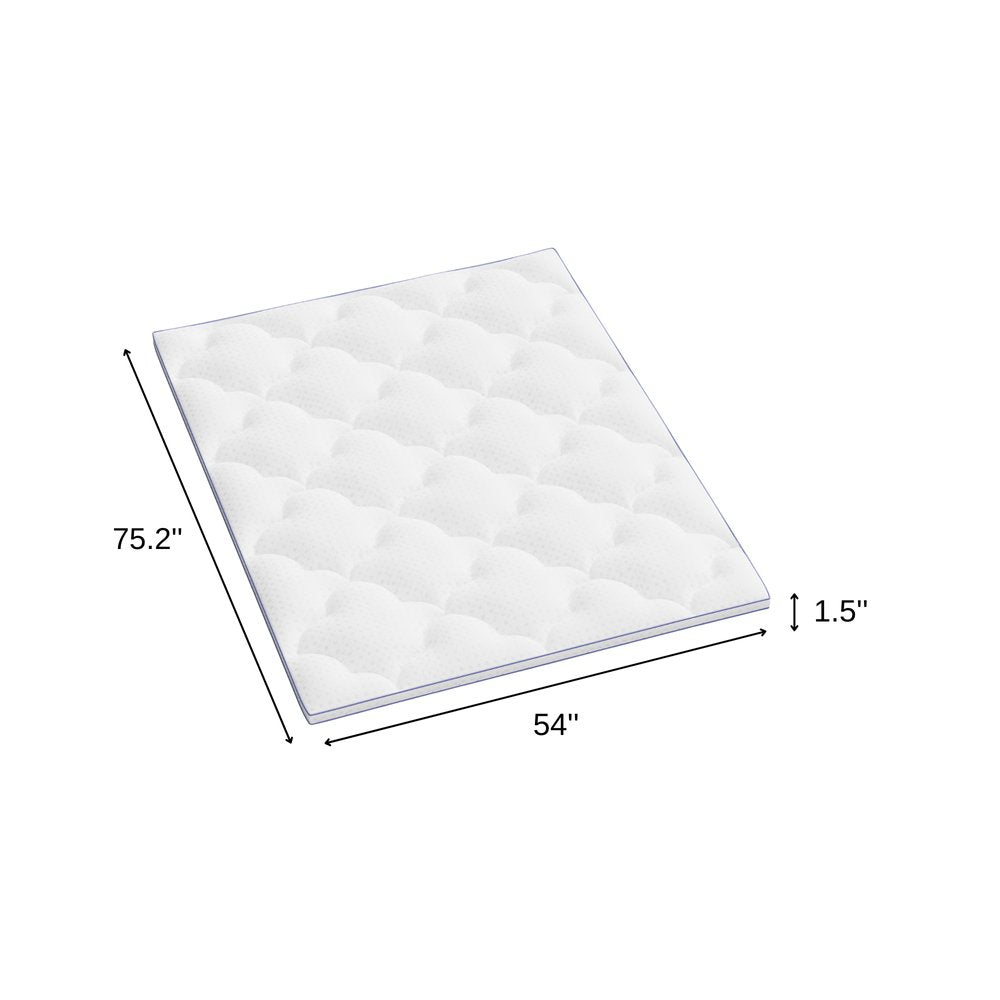 2" White Cotton Queen Mattress Topper
